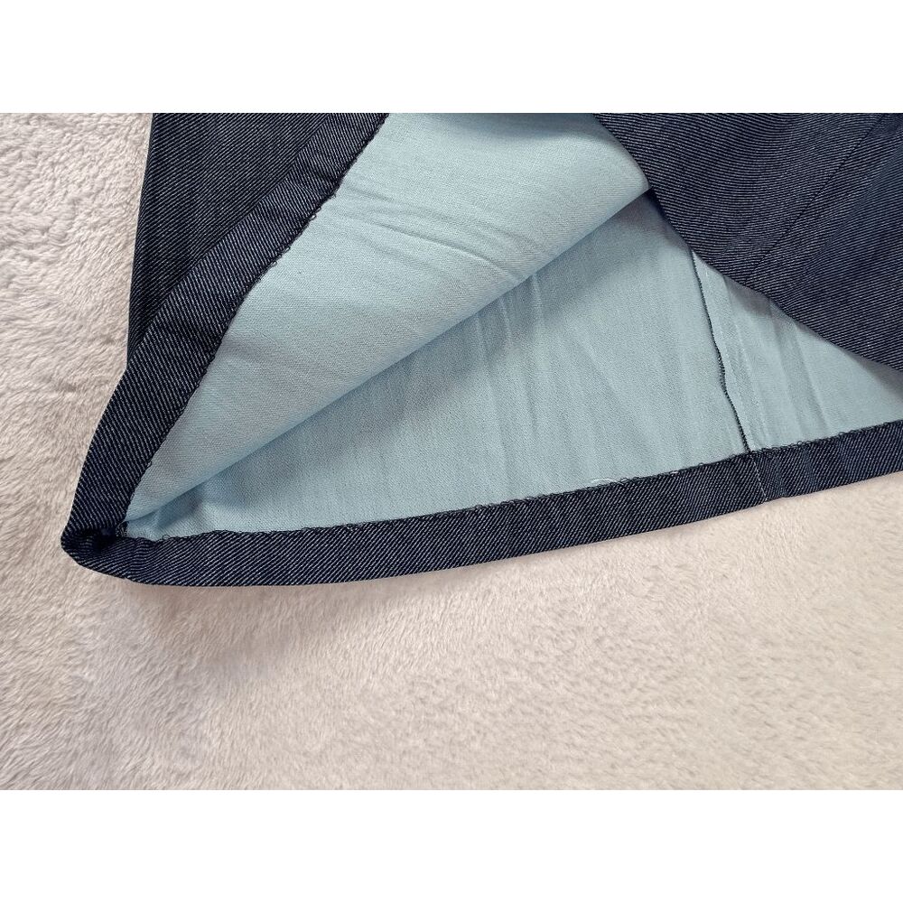 Vintage 1970s Denim Mid Length Skirt 100% Cotton NWT A Line Size 14/ 28" Waist - Picture 3 of 8